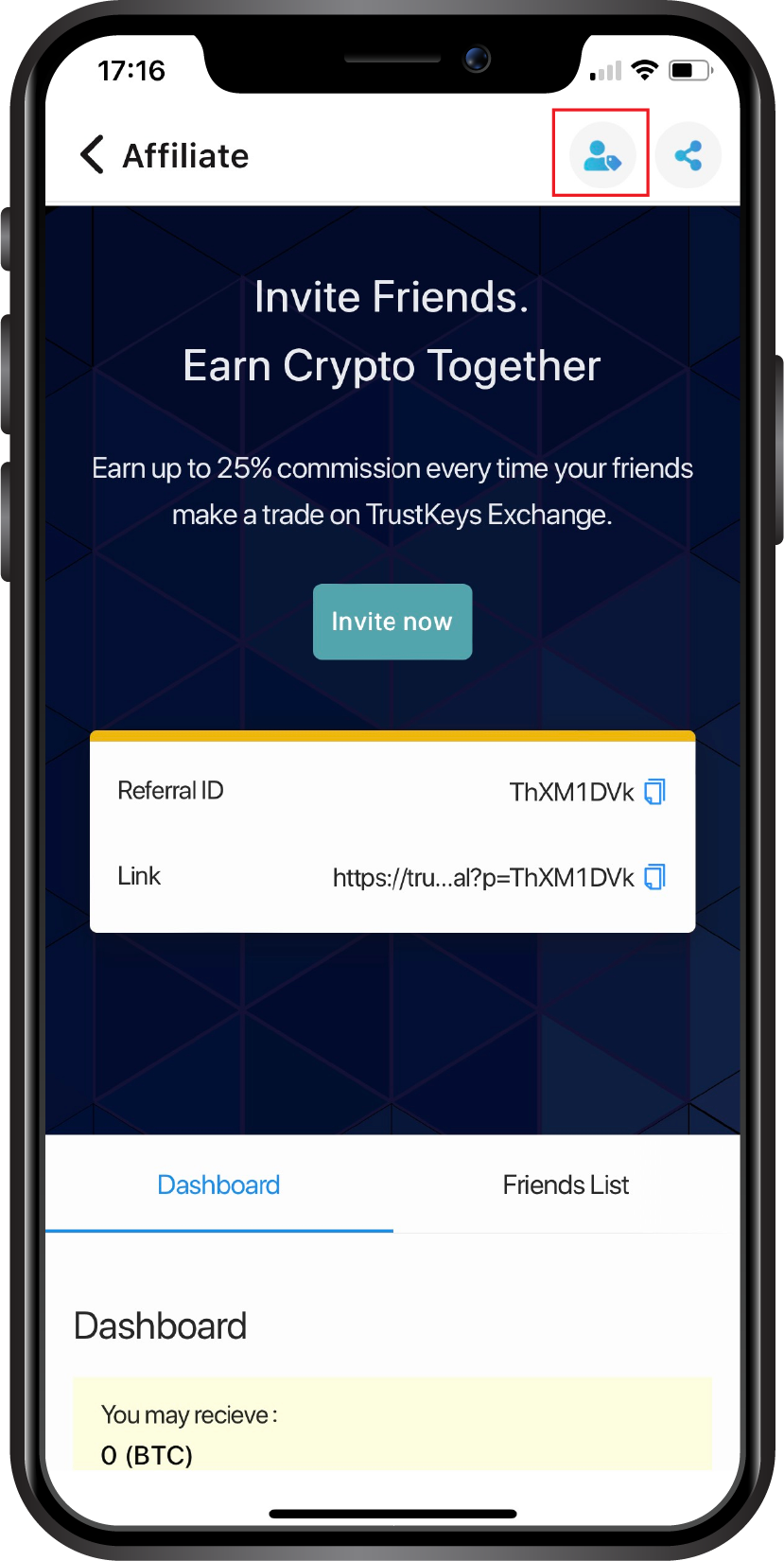 Instructions On How To Get And Enter The Referral Code TrustKeys Network 